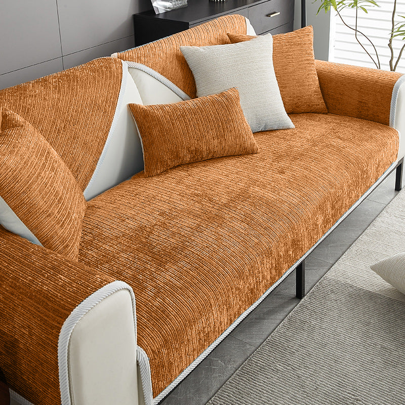 CozyCover – Chenille Gestreifter Sofaschutz